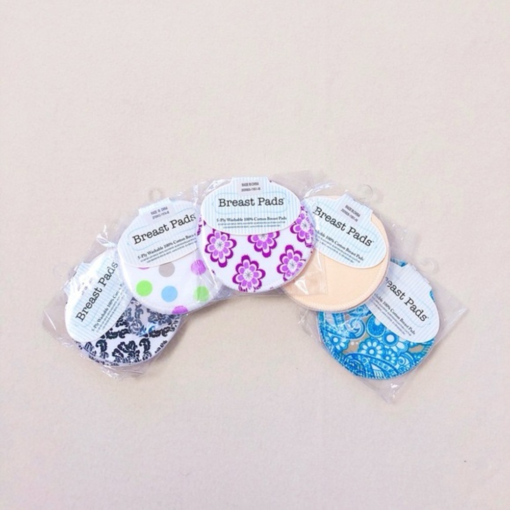 5-Ply Washable 100% Cotton Breast Pads Floral Paisley Nude Dots Damask Set Of 10